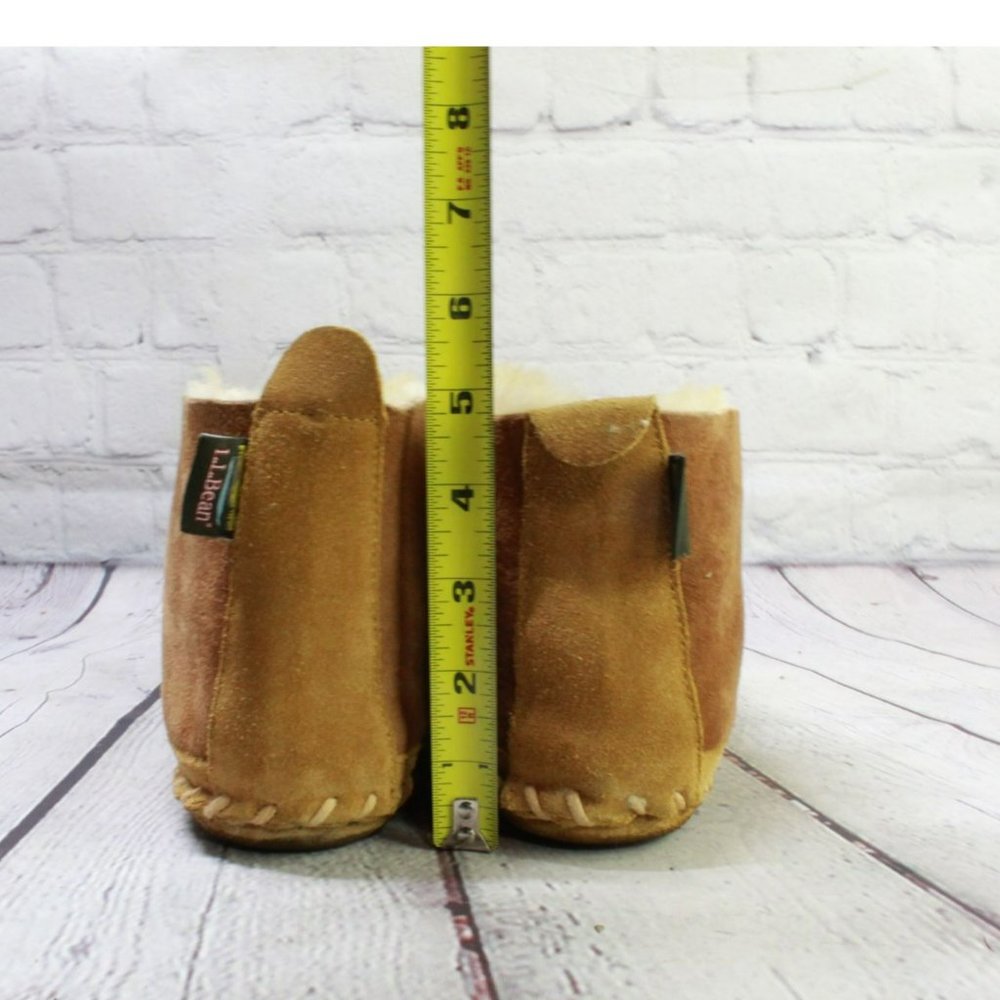 LL Bean Brown Suede Wicked Good Shearling Lined Slipper Ankle Boot Size 7 M - Picture 6 of 9